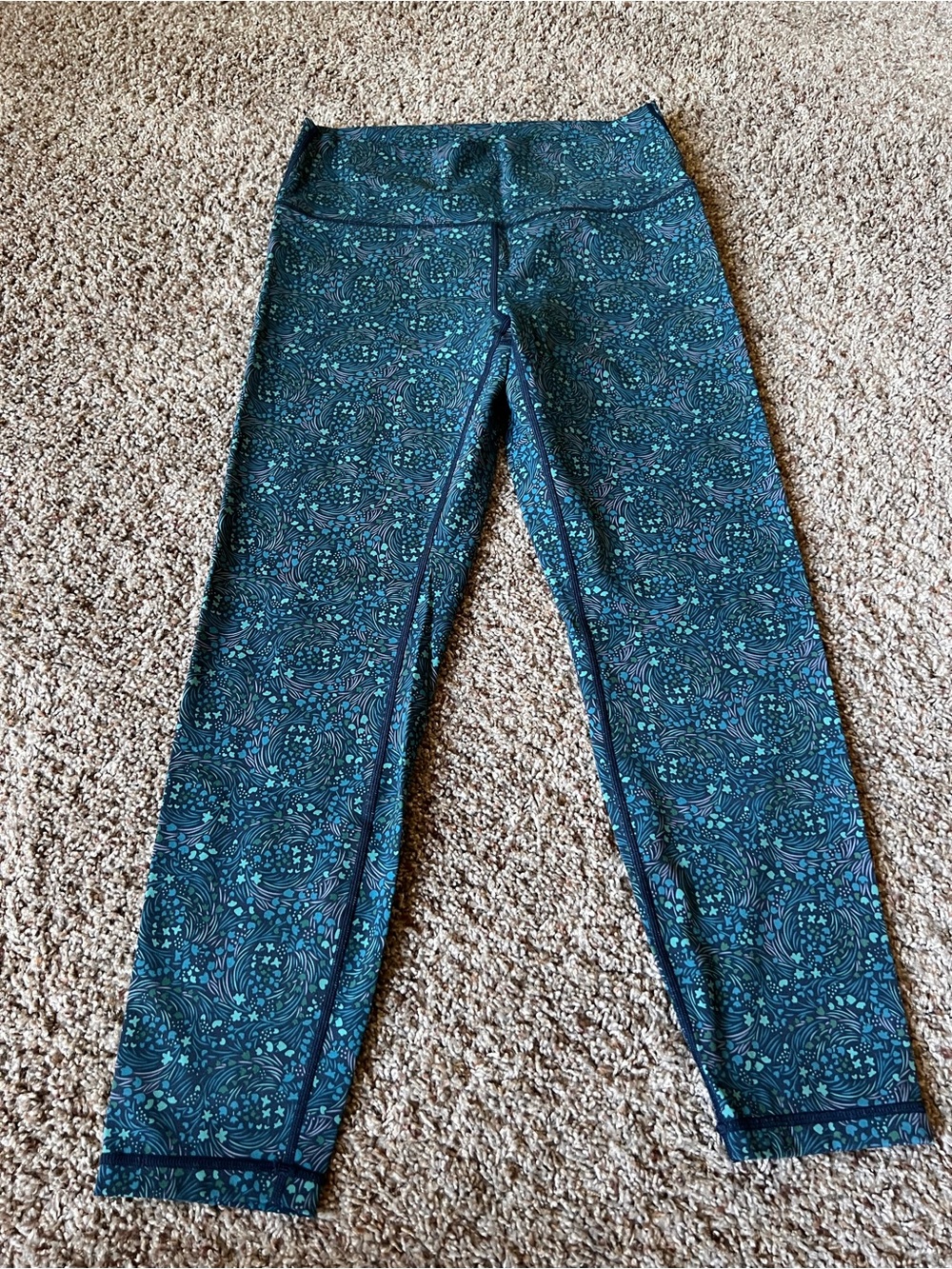 ZYIA Teal and Black Patterned Leggings
